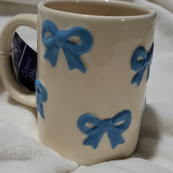 Ceramic Mug with Blue Bow Accents - Picture 5 of 9
